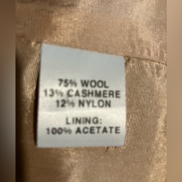 Wool Cashmere Blend Carmel Elegant Minimalist Career Coat Pure Collection SZ 12 - Picture 10 of 11